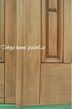 木製の玄関ドア塗装7