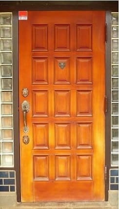 木製玄関ドア塗装村山市1