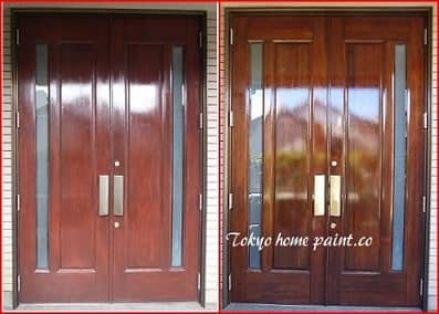 ヤマハ玄関ドア塗装