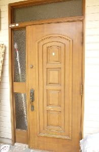 玄関ドア塗装木製、八王子市、工事前