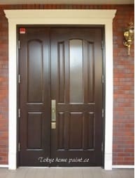 木製玄関ドア再塗装横浜、（工事前）